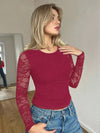 Parien mesh Lace Slim Fit Top with lining(Clearance Sale)