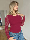 Parien mesh Lace Slim Fit Top with lining