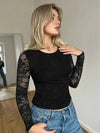 Parien mesh Lace Slim Fit Top with lining(Clearance Sale)