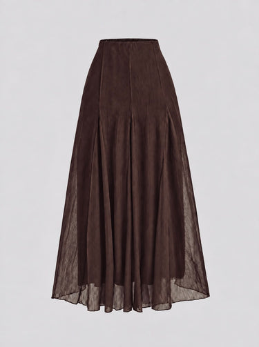 Parien Minimalist Panelled Crinkle Chiffon Skirt
