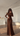 Parien Mocha Shimmer Ruched Maxi Dress