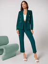 Parien Notch Collar Double Button Blazer and Tailored Pants Set