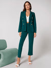 Parien Notch Collar Double Button Blazer and Tailored Pants Set