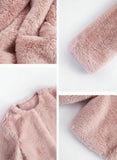 Parien Pink Solid Fuzzy Coat