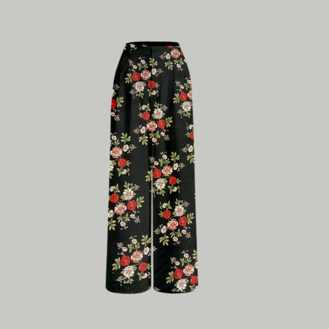 Parien Floral Straps Top and Wide Leg Pants(Clearance Sale)