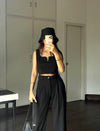 Parien Plain Straps Top and Wide Leg Pants( pre order