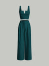 Parien Plain Straps Top and Wide Leg Pants( pre order