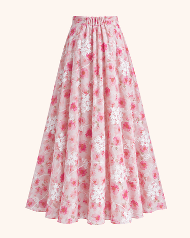 Parien Roselle Embroidered Chiffon Skirt