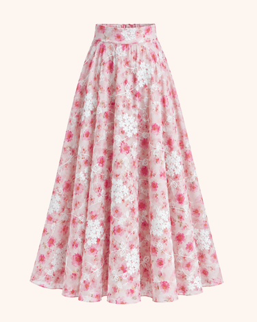 Parien Roselle Embroidered Chiffon Skirt