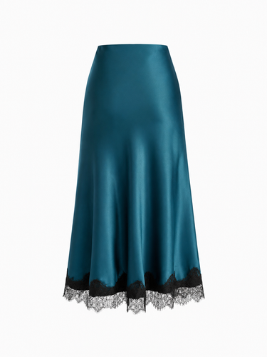Parien Zink Silk High Rise Lace Panel Skirt