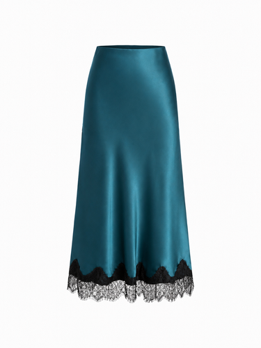 Parien Zink Silk High Rise Lace Panel Skirt