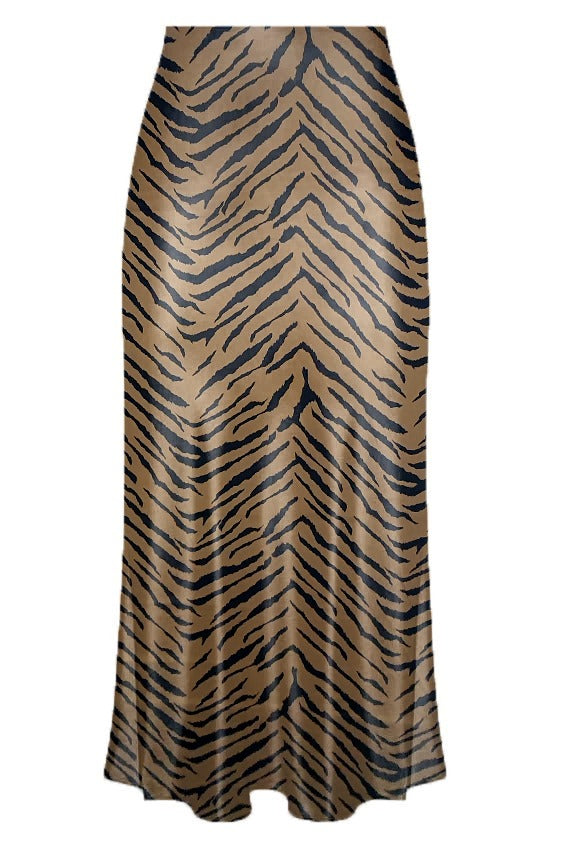 Parien Silk Zebra A-line Skirt