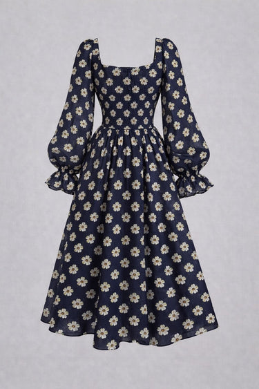 Parien Soft Bloom Blue Chiffon Dress