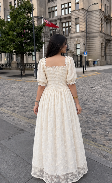 Parien Square Neck Criss-Cross Front Laced Up  Sundress