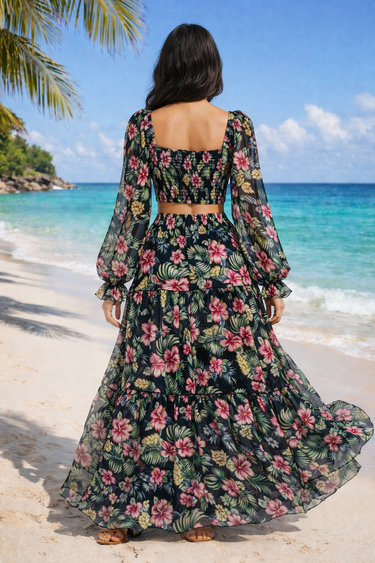 Parien Tropical Beach Top and Skirt