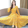 ParienV-neck Long Sleeve FloralDress( Clearance sale