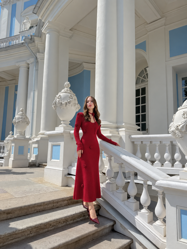 Parien 3D Floral Embellished Sweater Dress