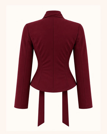 Parien Burgundy Tailored Scarf Top