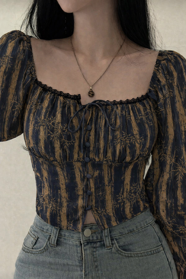 Parien Chiffon Floral Long Sleeve Top(CLEARANCE SALE)
