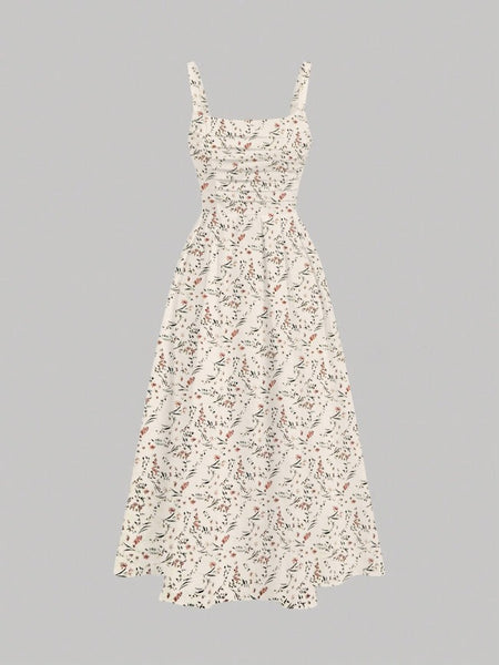 Parien Chiffon Floral Pleated Cami Dress – Parien House