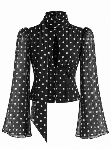 Parien Chiffon Polka Dot Blouse