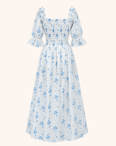 Parien Eylet Floral Lace Up Dress
