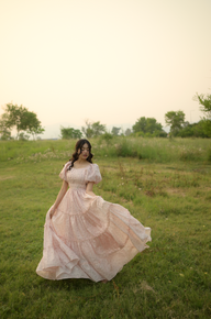 Parien Floral Blush ChikanKari Dress