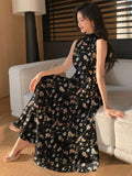 Parien Floral Halter Neck Dress