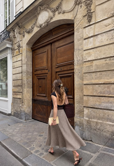 Parien Heritage Plaid Pleated Maxi Skirt( Pre-order)