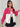 Parien Hot pink and white Combo Color Blocked Jacket