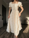 Parien Ivory Lace Embellished Dress