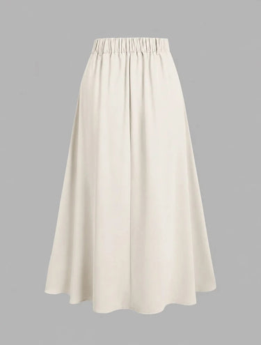Parien High Waist Slim A-Line  Minimalist Midi Skirt