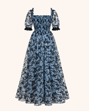 Parien Lace Up Flocked Maxi Dress