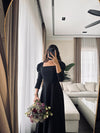 Parien Black Medium Waist Long Sleeve Luxury Dress (PRE ORDER)