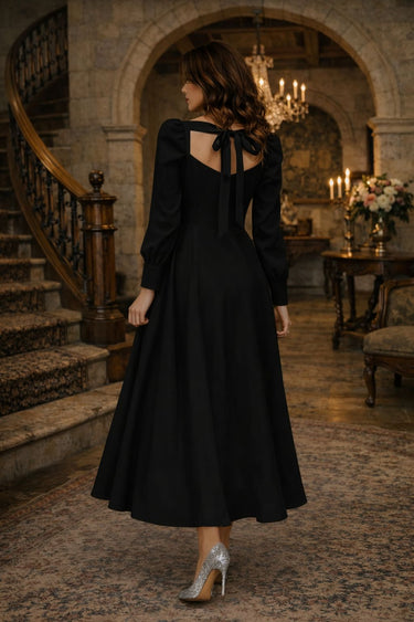 Parien Medium Waist Long Sleeve Luxury Dress