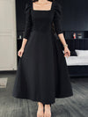 Parien Black Medium Waist Long Sleeve Luxury Dress (PRE ORDER)