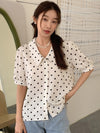 Parien Polka Dot Puff Sleeve Blouse