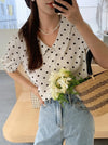 Parien Polka Dot Puff Sleeve Blouse