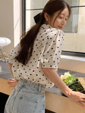 Parien Polka Dot Puff Sleeve Blouse( CLEARANCE SALE