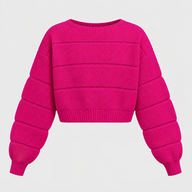 Parien Fuchsia Breeze Cropped Sweater