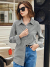 Parien Silk Striped Print Button Front Shirt