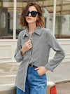 Parien Silk Striped Print Button Front Shirt