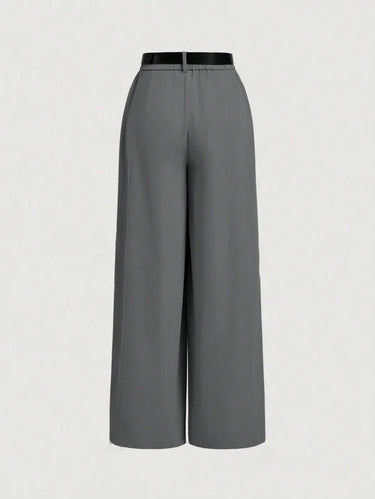 Parien Solid Color Casual Wide Leg Pants without belt