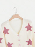 Parien Star Pattern Drop Shoulder Cardigan