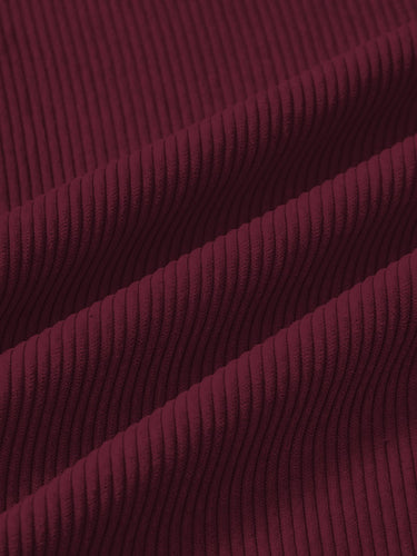 Parien Wine Corduroy A-Line Skirt