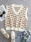 Parien heart & Checker Pattern Sweater Vest