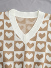 Parien heart & Checker Pattern Sweater Vest