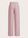 Pink High Waist Straight Leg Pants