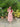 Pink Square Neck Pleated Floral Midi Dress