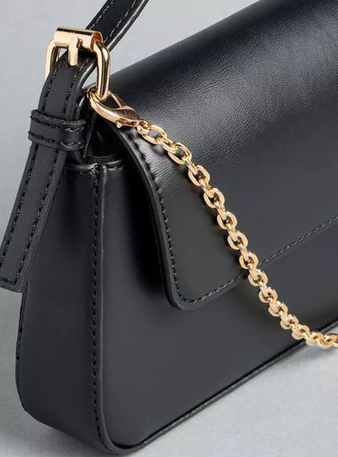 Plain Crossbody Bag with Chain Strap